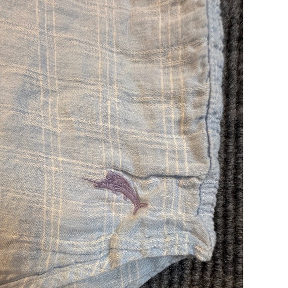 Tommy Bahama Mens Linen Plaid Casual Shirt Long Sleeve Light Blue L Resortcore - Picture 7 of 8